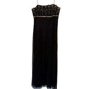 Womens 7/8 VTG Y2K Babydoll Whimsigoth Maxi Dress HOCO Dark Fairy Grunge Beaded